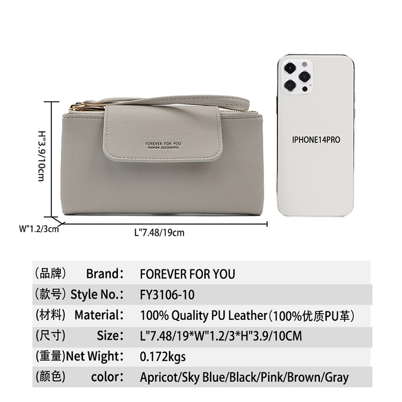 WOMENS WALLET CARD HOLDER PORTABLE WALLET LADIES PURSE WITH WRIST STRAP