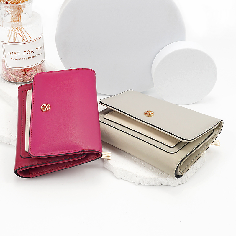 LEISURE LADY CLUTCH WALLET MIX COLOR DESIGN WOMEN ZIPPER SHORT PU WALLET