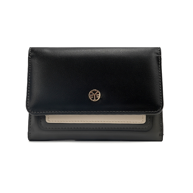 LEISURE LADY CLUTCH WALLET MIX COLOR DESIGN WOMEN ZIPPER SHORT PU WALLET
