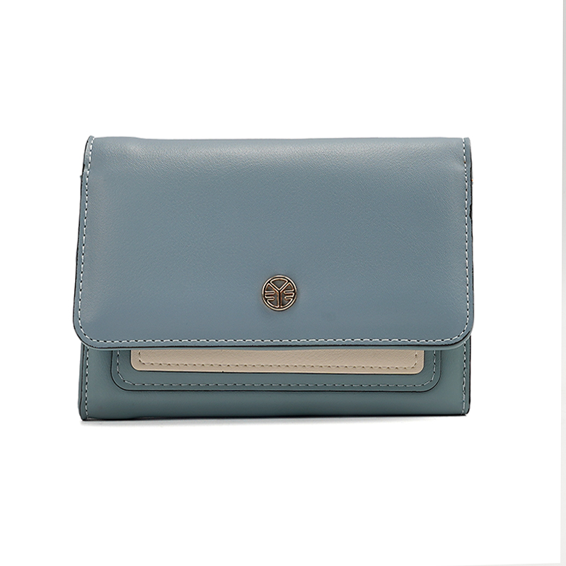 LEISURE LADY CLUTCH WALLET MIX COLOR DESIGN WOMEN ZIPPER SHORT PU WALLET