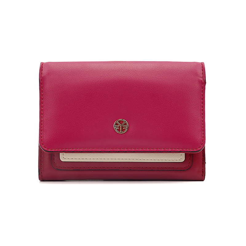 LEISURE LADY CLUTCH WALLET MIX COLOR DESIGN WOMEN ZIPPER SHORT PU WALLET