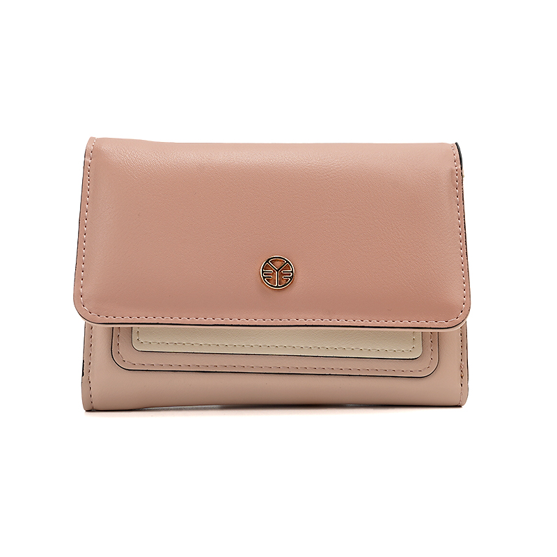 LEISURE LADY CLUTCH WALLET MIX COLOR DESIGN WOMEN ZIPPER SHORT PU WALLET