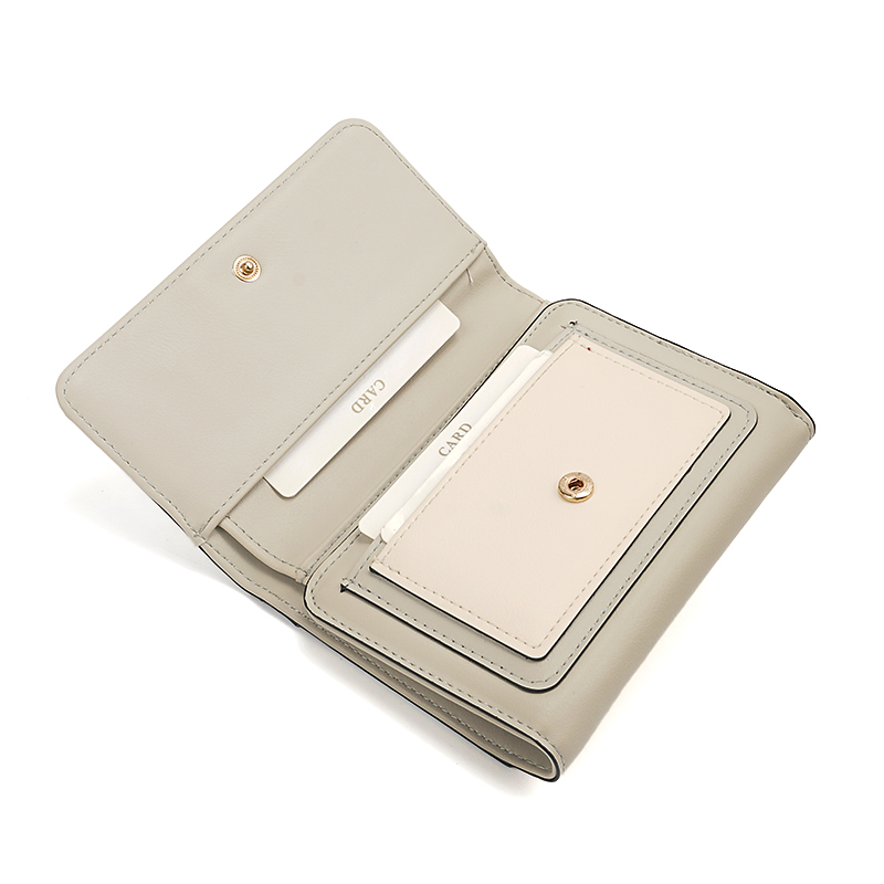 LEISURE LADY CLUTCH WALLET MIX COLOR DESIGN WOMEN ZIPPER SHORT PU WALLET