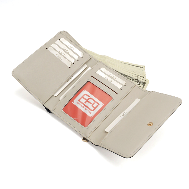 LEISURE LADY CLUTCH WALLET MIX COLOR DESIGN WOMEN ZIPPER SHORT PU WALLET